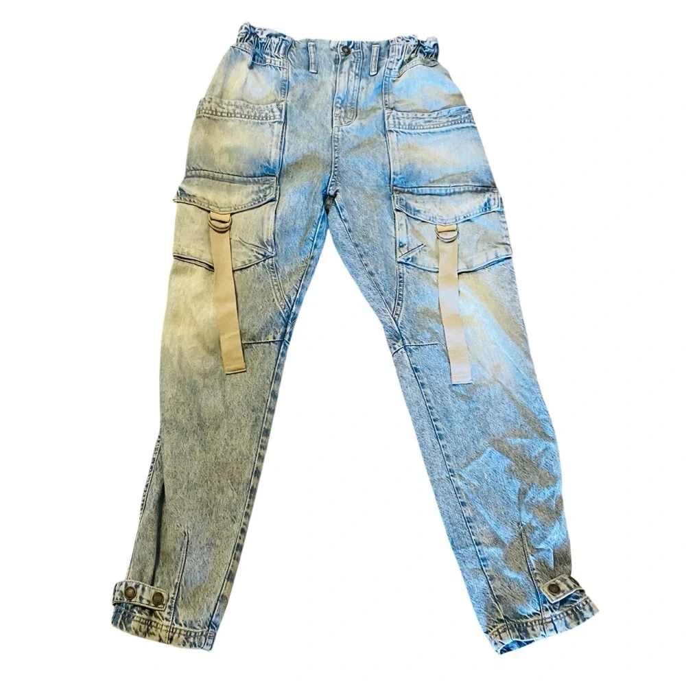 Free People We The Free Hazel Pull-On Drop-Waist Jeans Size XS Perfected Blue - Picture 7 of 13